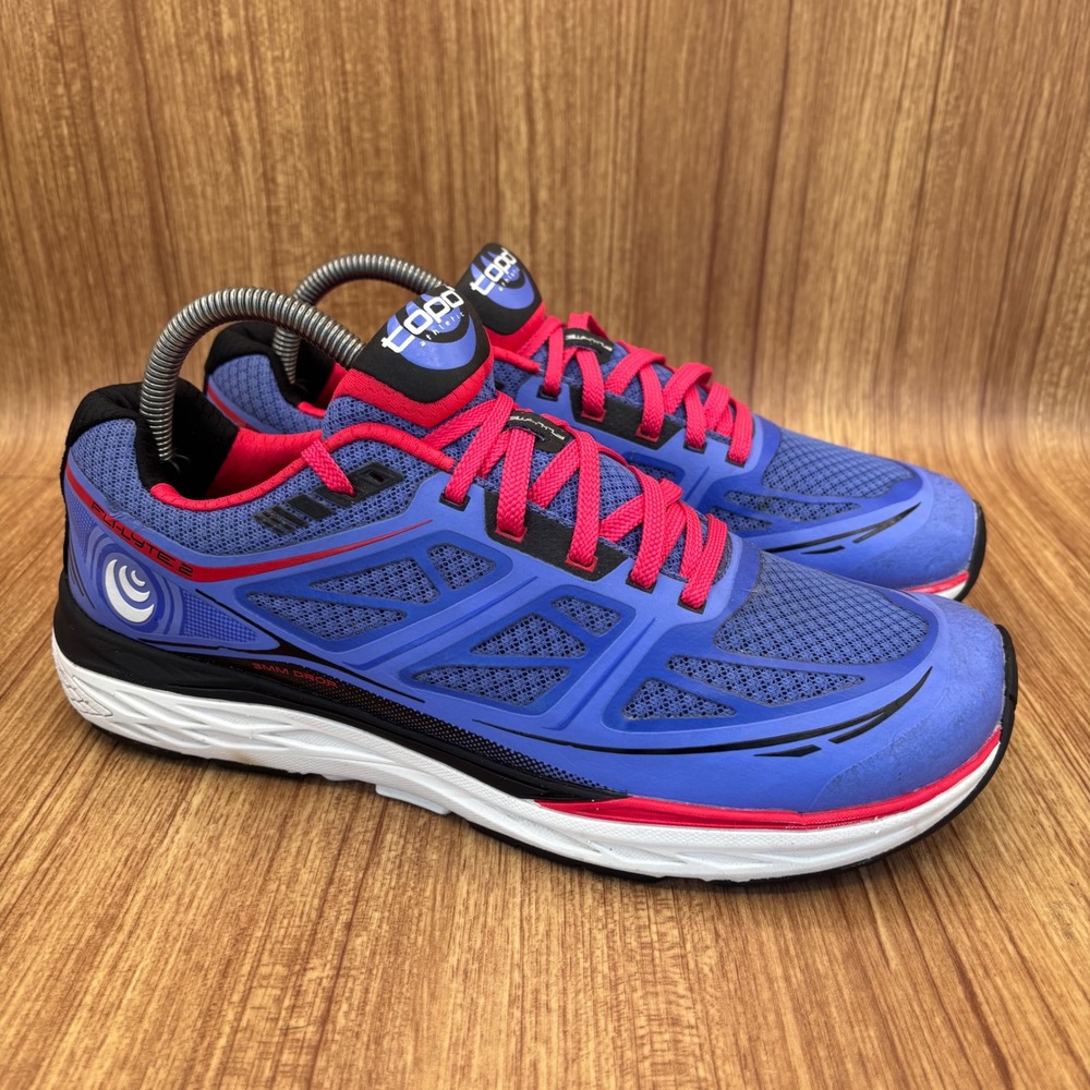 Topo Athletic Fli-Lyte 2 Running Shoes Womens 9.5 Blue Pink Low Drop Road
